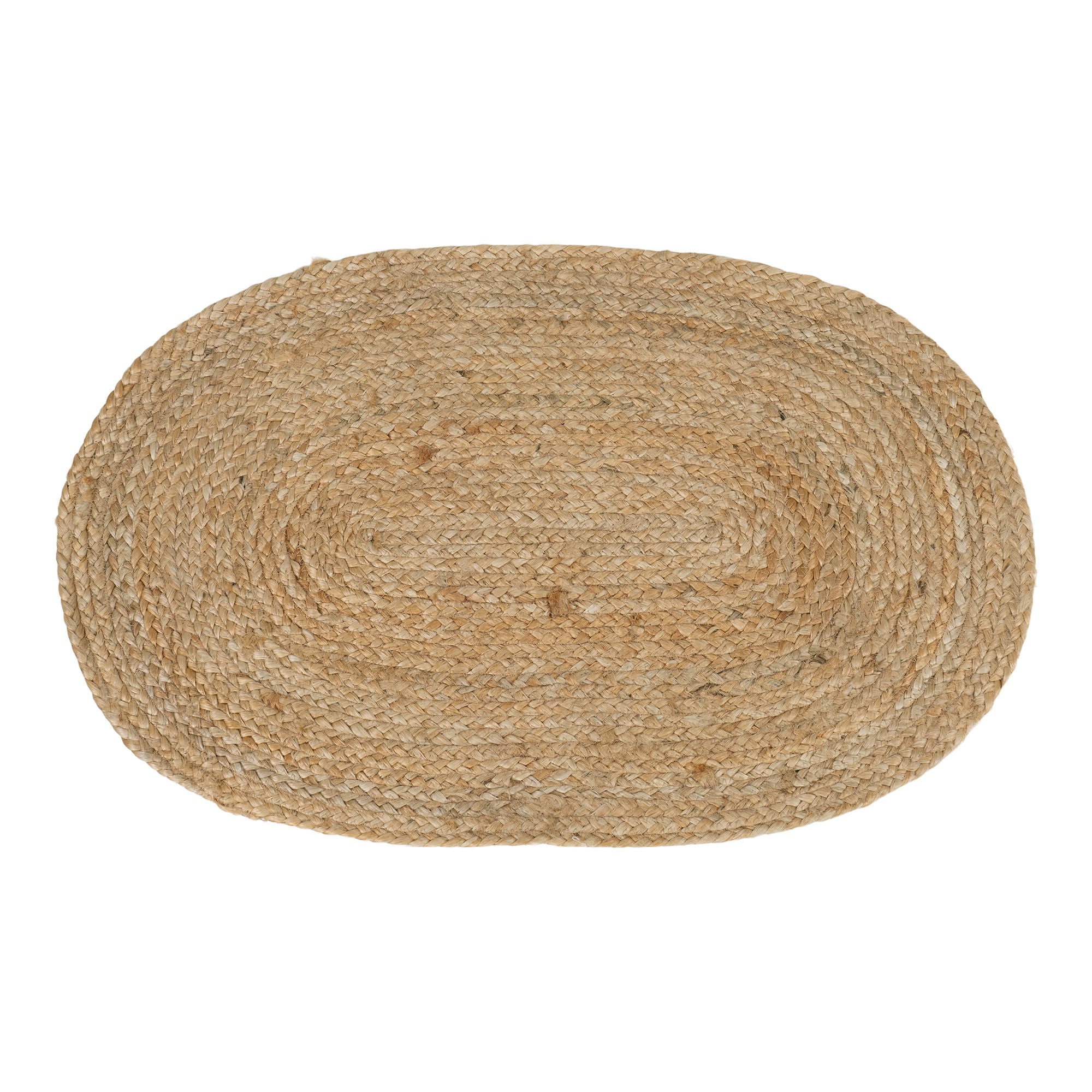 Bombay Fußmatte – 50×80 cm, Natur, oval, geflochtene Jute